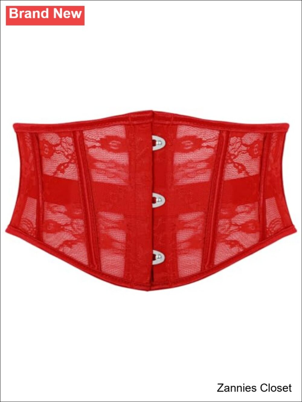 ✨ SUOSDEY Sheer Lace Corset Belt Women Underbust Boned Lace Up Mesh Bustier